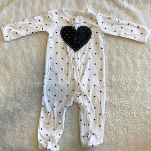 Baby Girl Heart Coverall Pajamas
